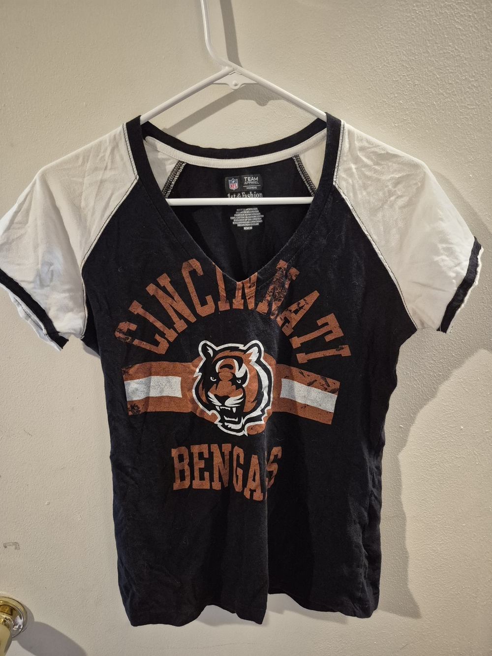 Cincinnati Bengals Women's Short Sleeve Tee - Black & White